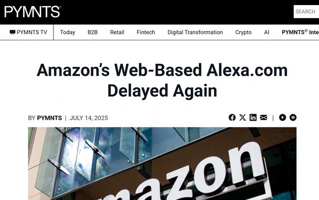 亞馬遜網(wǎng)頁版Alexa AI上線時(shí)間推遲至7月31日后